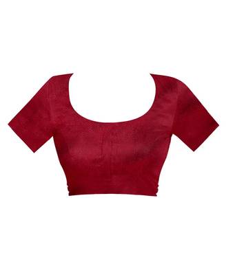 Maroon Woven Jacquard Saree With Blouse 4