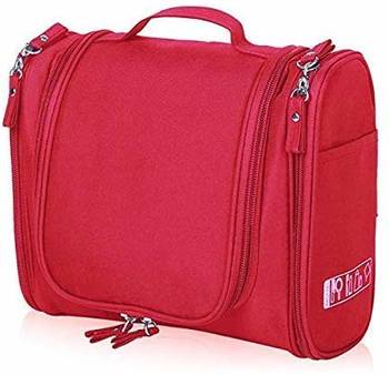 Red Hanging Waterproof Travel Cosmetic Bag Oxford Matty Set Of 1 PcsPouch Large Capacity 1