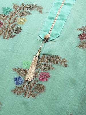 Turquoise Weaved Banarasi Silk Salwar 4