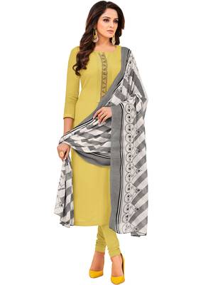 Yellow Embroidered Chanderi Silk Salwar 1