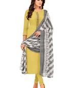 Yellow Embroidered Chanderi Silk Salwar