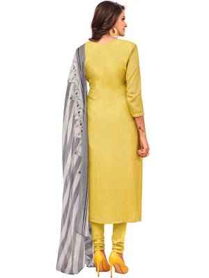 Yellow Embroidered Chanderi Silk Salwar 2