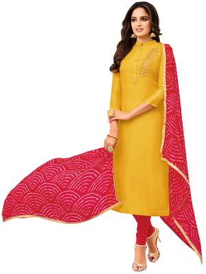 Yellow Embroidered Chanderi Silk Salwar 1