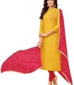 Yellow Embroidered Chanderi Silk Salwar