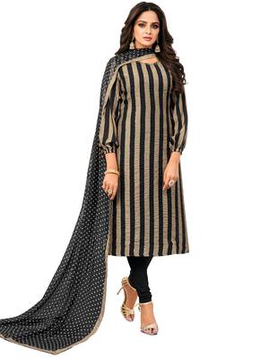 Black Stripes Print Chanderi Silk Salwar 1