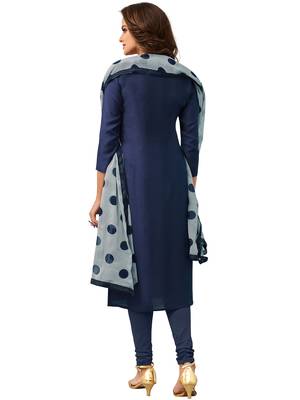 Blue Embroidered Chanderi Silk Salwar 2