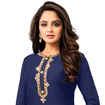 Blue Embroidered Chanderi Silk Salwar 3
