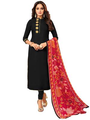 Black Embroidered Chanderi Silk Salwar 1