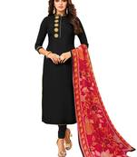 Black Embroidered Chanderi Silk Salwar