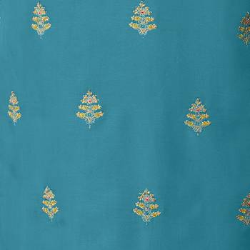 Teal-green embroidered chanderi silk salwar 4