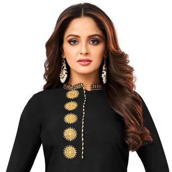 Black Embroidered Chanderi Silk Salwar 3