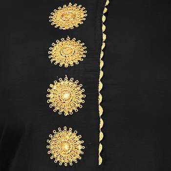 Black Embroidered Chanderi Silk Salwar 4
