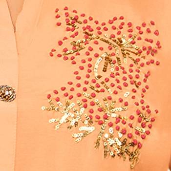 Light-Orange Embroidered Chanderi Silk Salwar 3