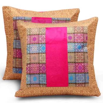 Rajasthani Stylish 2 Pc. Velvet Cushion Covers Set 1
