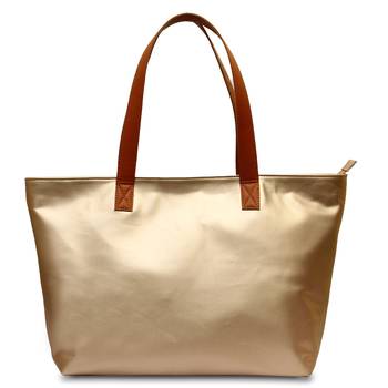 Women Leather Office Tote Bag in GoldenColor 1