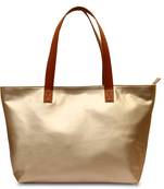 Women Leather Office Tote Bag in GoldenColor