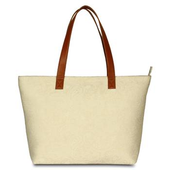 Women Canvas Jacquard Tote Bags in off -White Color 1