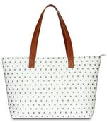 Women Canvas Office Tote Bag in Polka Dots Print