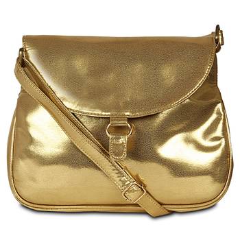 Women Canvas Sling Bag Golden Color 1