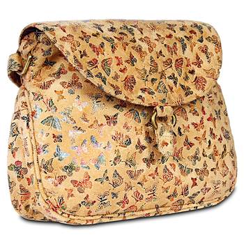 Women Leather Butterfly Print Sling Bags 2