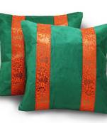 Brocade Striped 2Pc. Decorative Cushion Covers Set