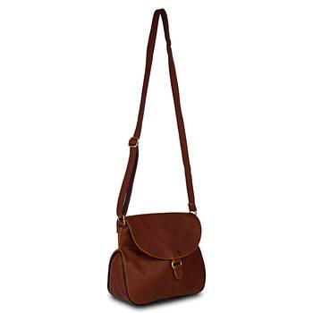 Women Leather Sling Bags in Dark Brown Color 2