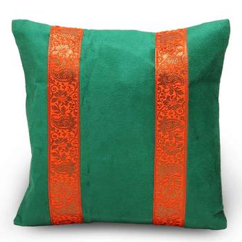 Brocade Striped 2Pc. Decorative Cushion Covers Set 2