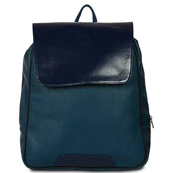 Women Leather Backpack for Laptop in green and blue Color 1