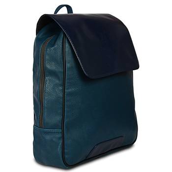 Women Leather Backpack for Laptop in green and blue Color 2