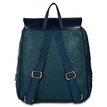 Women Leather Backpack for Laptop in green and blue Color 3