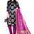 navy blue woven brocade unstitched salwar with dupatta