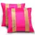 Paisley Design Stripes 2Pc Pink Cushion Covers Set