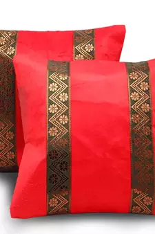Modern Style Brocade Stripes 2Pc Cushion Cover Set