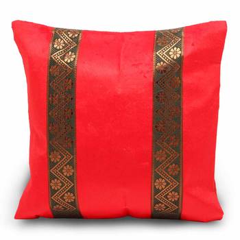 Modern Style Brocade Stripes 2Pc Cushion Cover Set 2