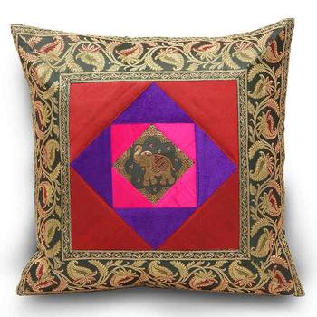 Elephant N Paisley Design Fancy Cushion Covers Set 2