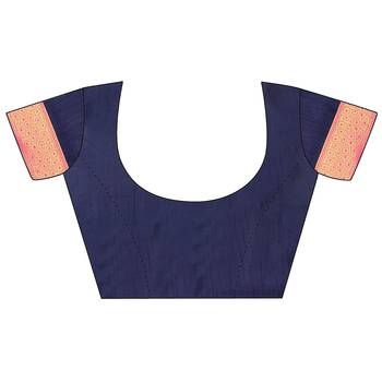 pink woven art silk saree with blouse 7