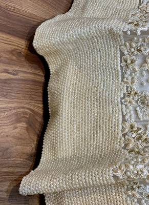 White Embroidered Net Semi Stitched Lehenga 4