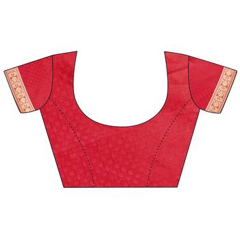 red woven art silk saree with blouse 7