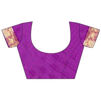 women purple woven art silk saree with blouse 5