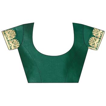 women green woven art silk saree with blouse 7