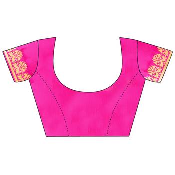 women pink woven art silk saree with blouse 7
