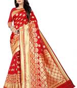 women red woven art silk saree with blouse