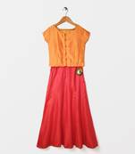 cape sleeves choli with printed silk lehnga