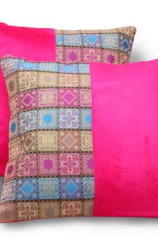 Jaipuri Decorative 2 Pc. Pink Cushion Covers Set