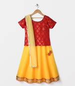 cape sleeves brocade choli with contrast lehnga