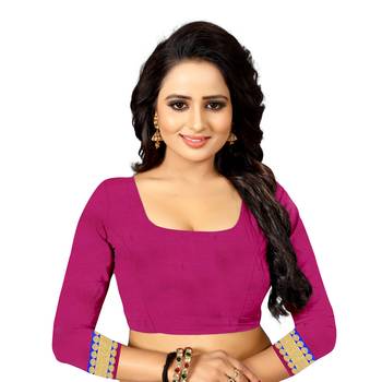 pink woven cotton silk saree with blouse 6