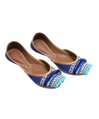 Navy Blue Bead & Thread Work Party Wear Ethnic.Jutti 1