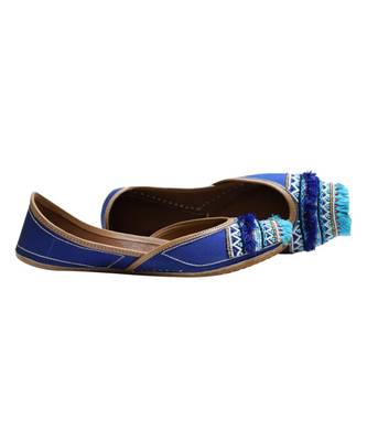 Navy Blue Bead & Thread Work Party Wear Ethnic.Jutti 2