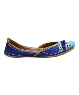 Navy Blue Bead & Thread Work Party Wear Ethnic.Jutti 3