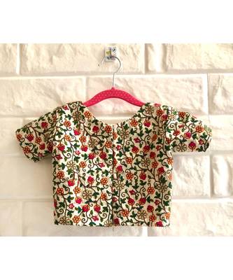 Multicolor Resham Embroidered Top With Frill Skirt 2